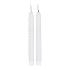 Led-Candles^Scandi Essentials Twisted LED-candle 25 cm 2-pack, White