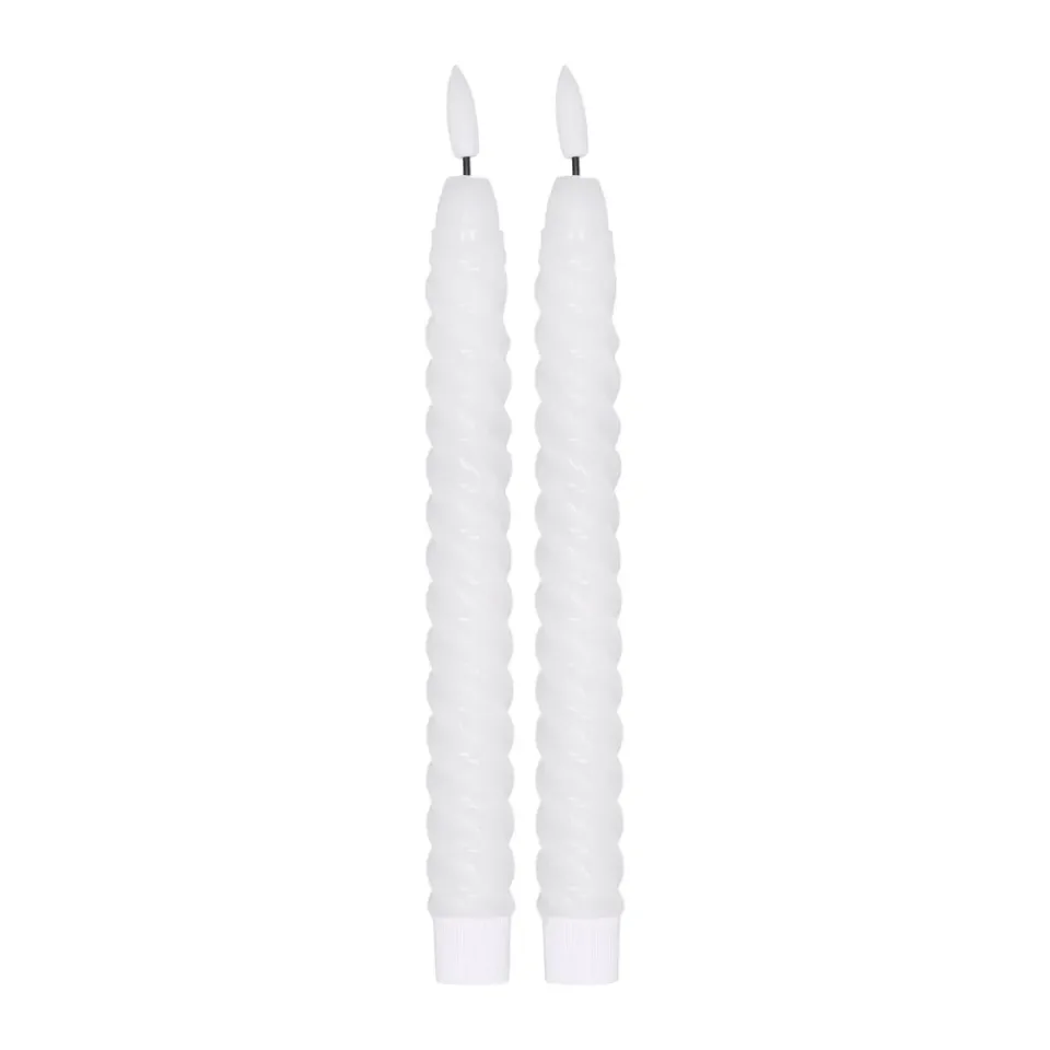 Led-Candles^Scandi Essentials Twisted LED-candle 25 cm 2-pack, White