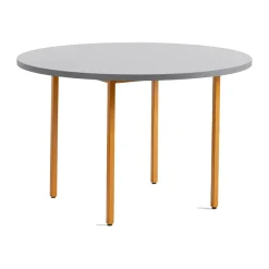 Dining Tables^HAY Two-Colour dining table Ø120 cm, Ochre-light grey YellowGrey