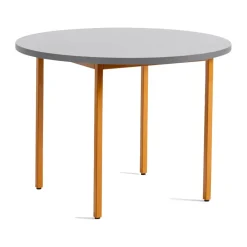Discount HAY Two-Colour dining table Ø105 cm, Ochre-light grey YellowGrey