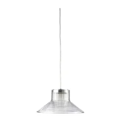 Pendant Lamps^FDB Møbler U11 Sletterhage pendant, Fluted glass-aluminium Transparent