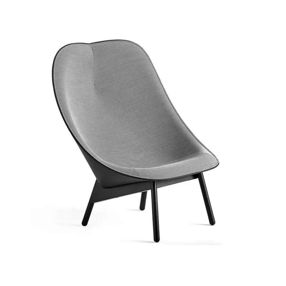Armchairs & Footstools^HAY Uchiwa lounge chair, /white- oak- leather Black