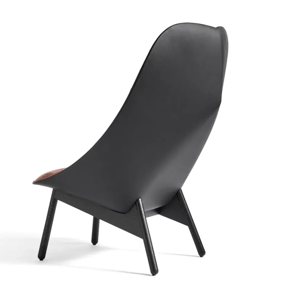 Armchairs & Footstools^HAY Uchiwa lounge chair, /white- oak- leather Black