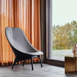 Armchairs & Footstools^HAY Uchiwa lounge chair, /white- oak- leather Black