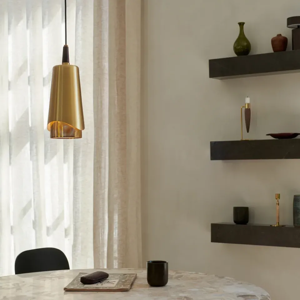 Discount Audo Copenhagen Umanoff pendant lamp, polished brass-wallnut Gold-coloured
