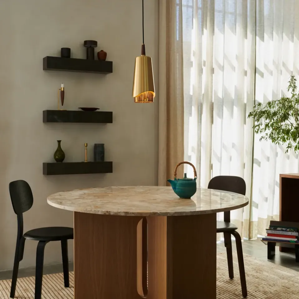 Discount Audo Copenhagen Umanoff pendant lamp, polished brass-wallnut Gold-coloured