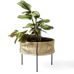 Discount Audo Copenhagen Umanoff planter flower box rattan-steel, h32,5 cm Ø41 cm Beige