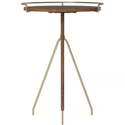 Audo Copenhagen Umanoff side table wallnut-polished brass, 60 cm Brown