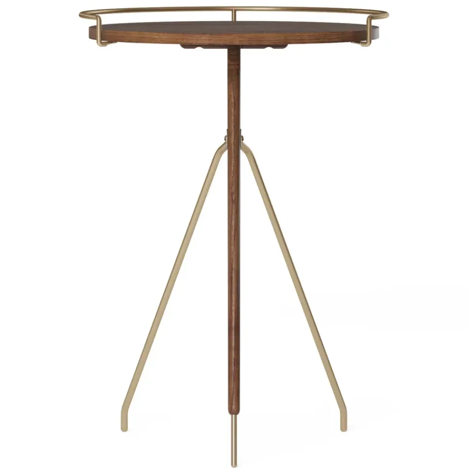 Audo Copenhagen Umanoff side table wallnut-polished brass, 60 cm Brown