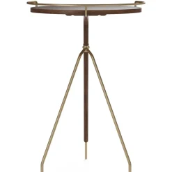 Audo Copenhagen Umanoff side table wallnut-polished brass, 60 cm Brown