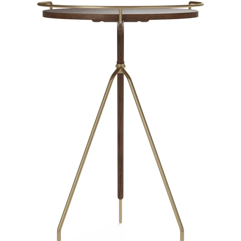Audo Copenhagen Umanoff side table wallnut-polished brass, 60 cm Brown