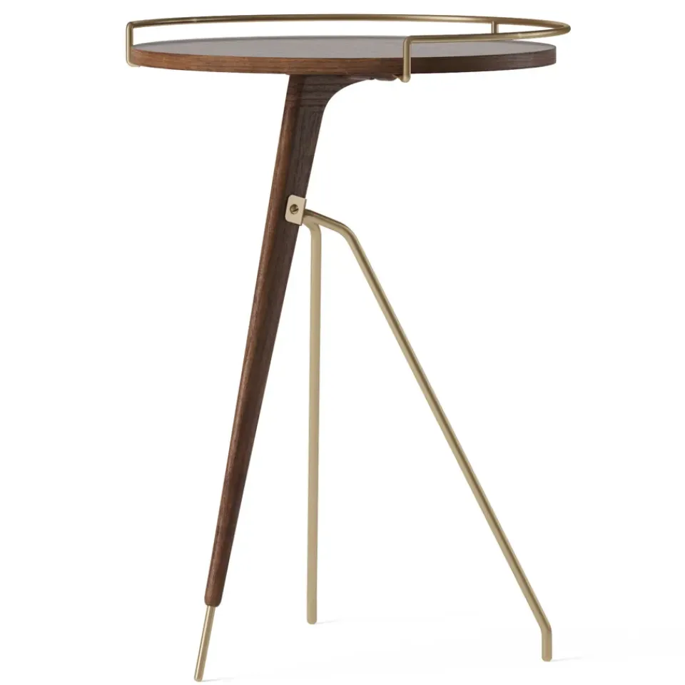 Audo Copenhagen Umanoff side table wallnut-polished brass, 60 cm Brown