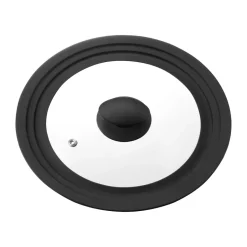 Hot Dorre Una universal lid 20/22/24 cm, Glass-black silicone TransparentBlack