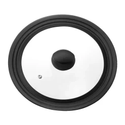 Best Dorre Una universal lid 24/26/28 cm, Glass-black silicone TransparentBlack