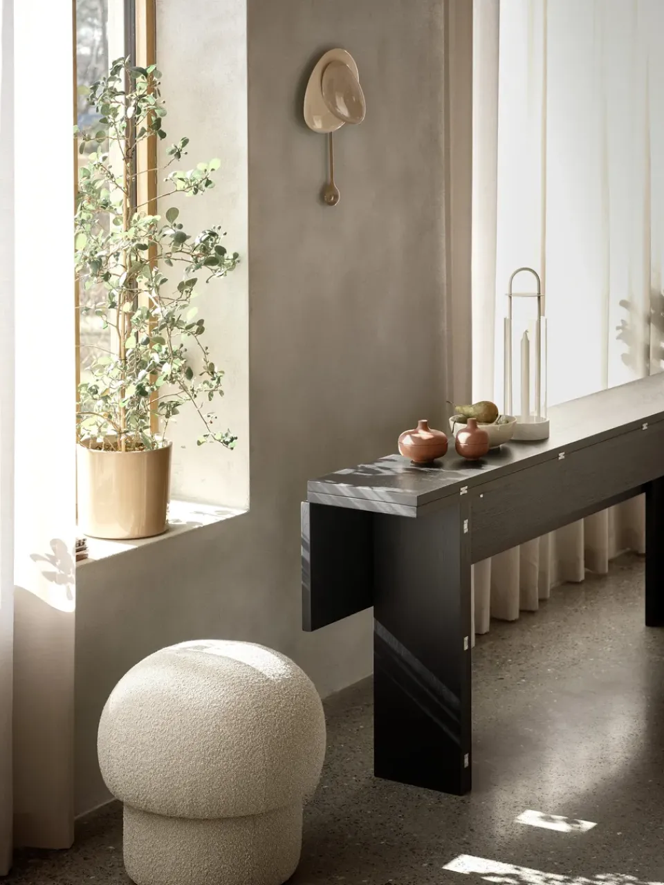 Sitting Poufs^Design House Stockholm Uno pouf Ø50 cm, Cream White