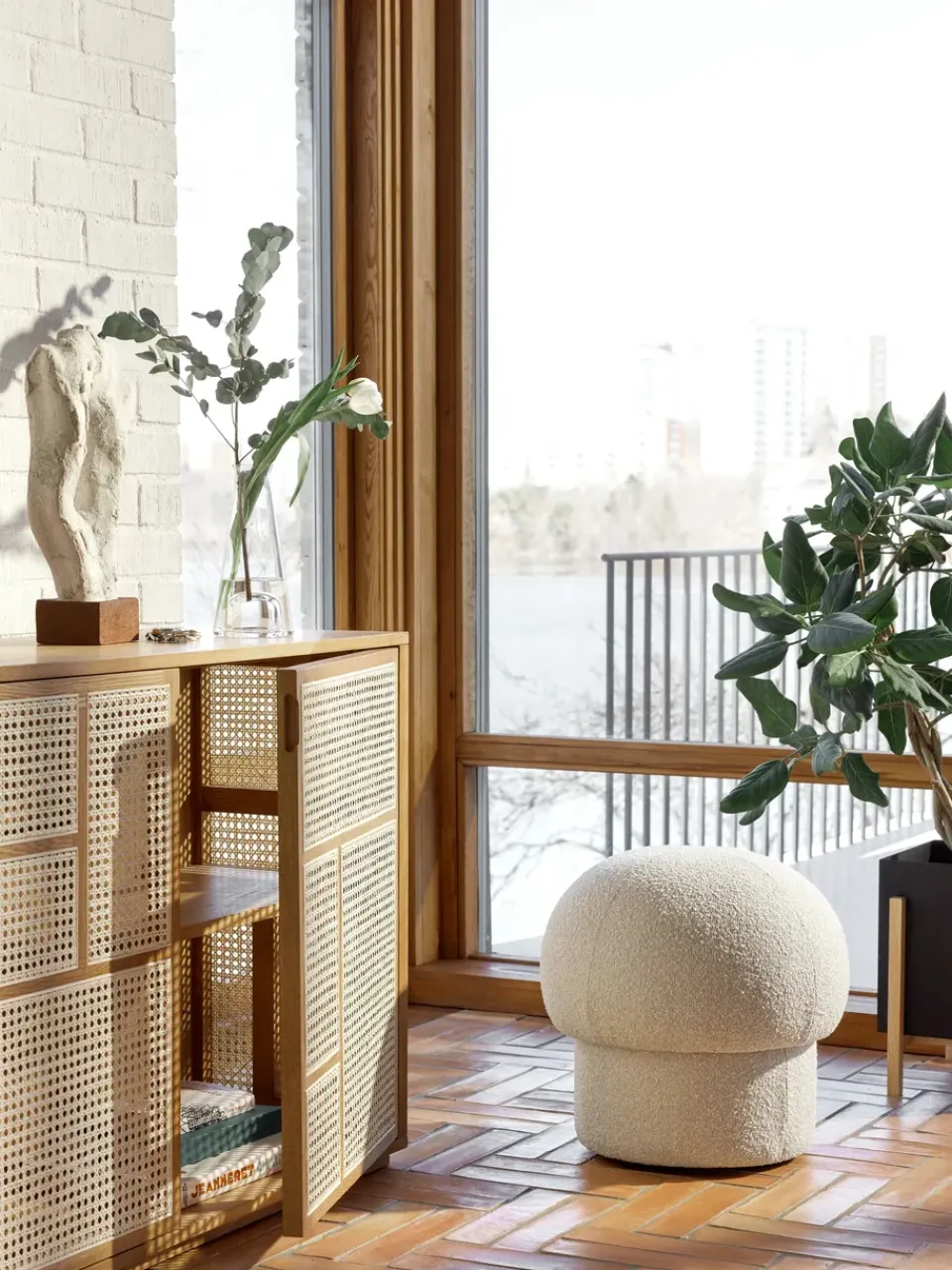 Sitting Poufs^Design House Stockholm Uno pouf Ø50 cm, Cream White