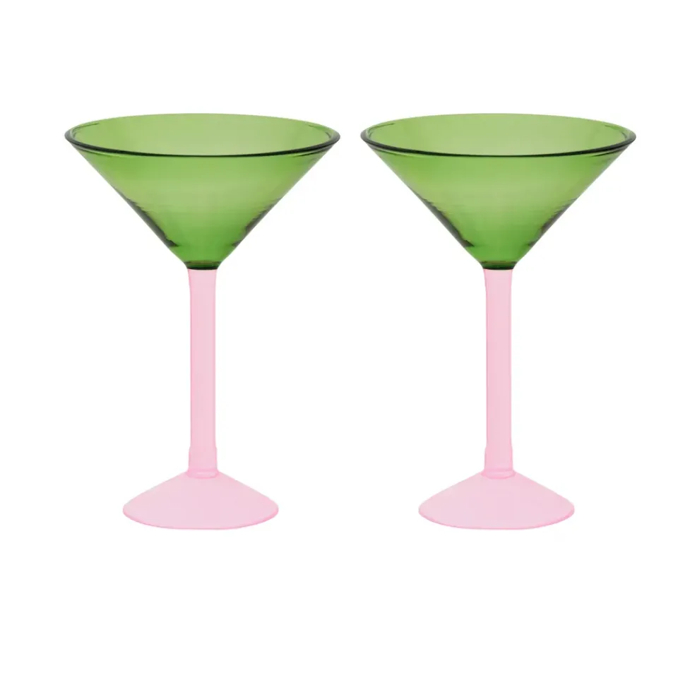 Long Drink & Highball Glasses|Cocktail & Martini Glasses^URBAN NATURE CULTURE gift set martini glasses 2-pack, Green