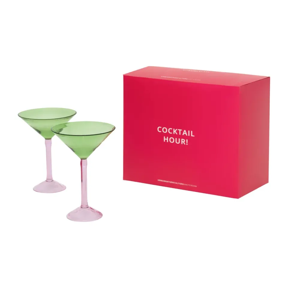 Long Drink & Highball Glasses|Cocktail & Martini Glasses^URBAN NATURE CULTURE gift set martini glasses 2-pack, Green