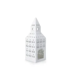 Tea Light Holders, Lanterns & Candle Dishes^Kähler Urbania candleholder, Church Tower White