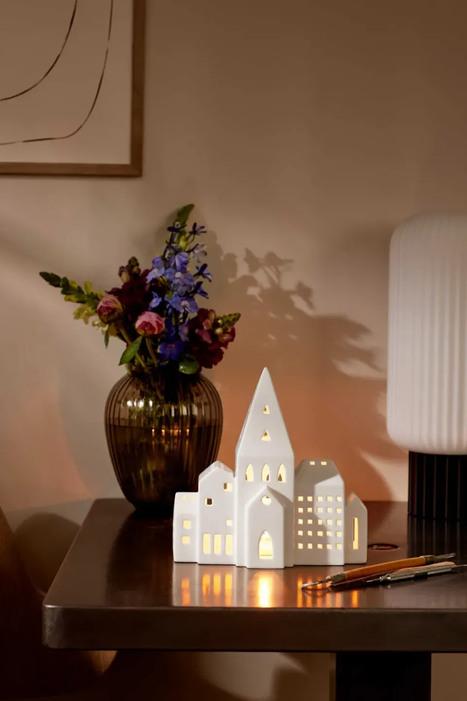 Online Kähler Urbania candleholder, City White