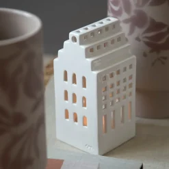 Tea Light Holders, Lanterns & Candle Dishes^Kähler Urbania candleholder, Herregård White