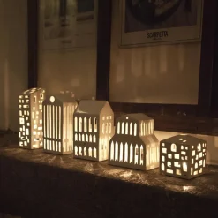Tea Light Holders, Lanterns & Candle Dishes^Kähler Urbania candleholder, Kirke White