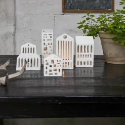 Tea Light Holders, Lanterns & Candle Dishes^Kähler Urbania candleholder, Kirke White