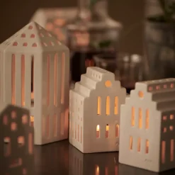 Tea Light Holders, Lanterns & Candle Dishes^Kähler Urbania candleholder small, Galleri White