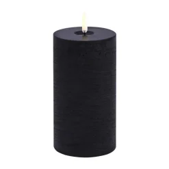 Hot Uyuni Lighting Uyuni LED Block Candle melted, rustic, Ø7.8x15 cm Black
