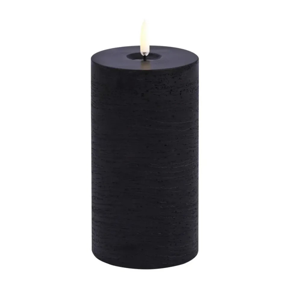 Hot Uyuni Lighting Uyuni LED Block Candle melted, rustic, Ø7.8x15 cm Black