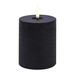 Hot Uyuni Lighting Uyuni LED Block Candle melted, rustic, Ø7.8x10 cm Black