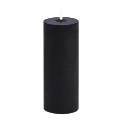 Led-Candles^Uyuni Lighting Uyuni LED Block Candle melted, rustic, Ø7.8x20 cm Black