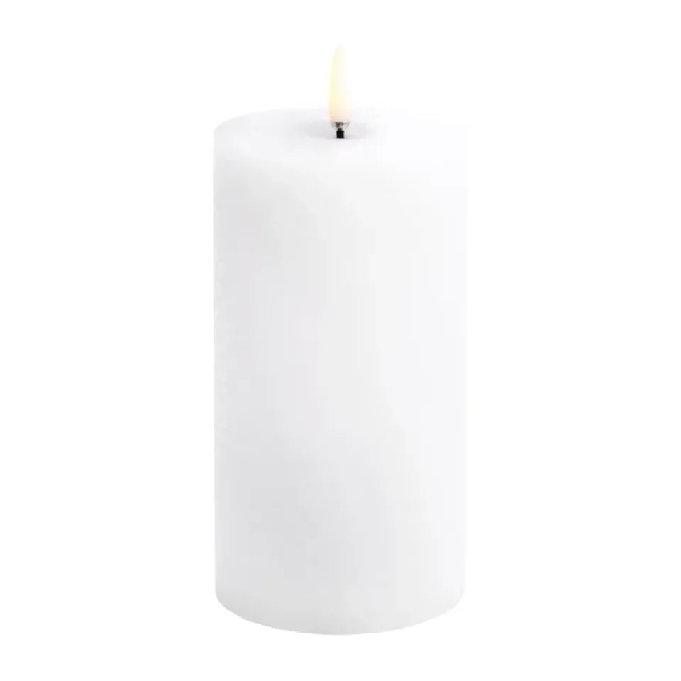 Led-Candles^Uyuni Lighting Uyuni LED Block Candle melted, rustic, Ø7.8x15 cm White