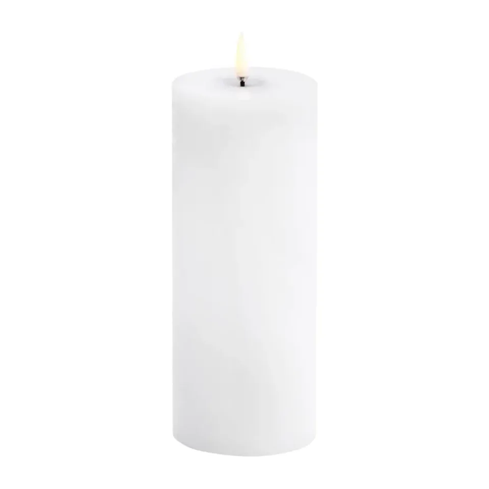 Led-Candles^Uyuni Lighting Uyuni LED Block Candle melted, rustic, Ø7.8x20 cm White