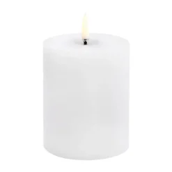 Led-Candles^Uyuni Lighting Uyuni LED Block Candle melted, rustic, Ø7.8x10 cm White