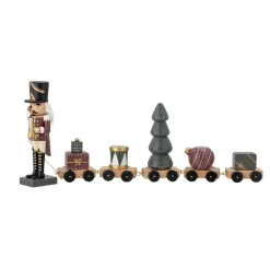Christmas Decorations^Bloomingville Vadim nut cracker train decoration 50 cm, Green Multi