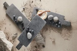 Trays^MUUBS Valley tapas tray 12x37 cm, Natural stone Grey