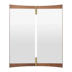 Wall Mirrors^GUBI Vanity mirror 2, Walnut-brass BrownGold-coloured