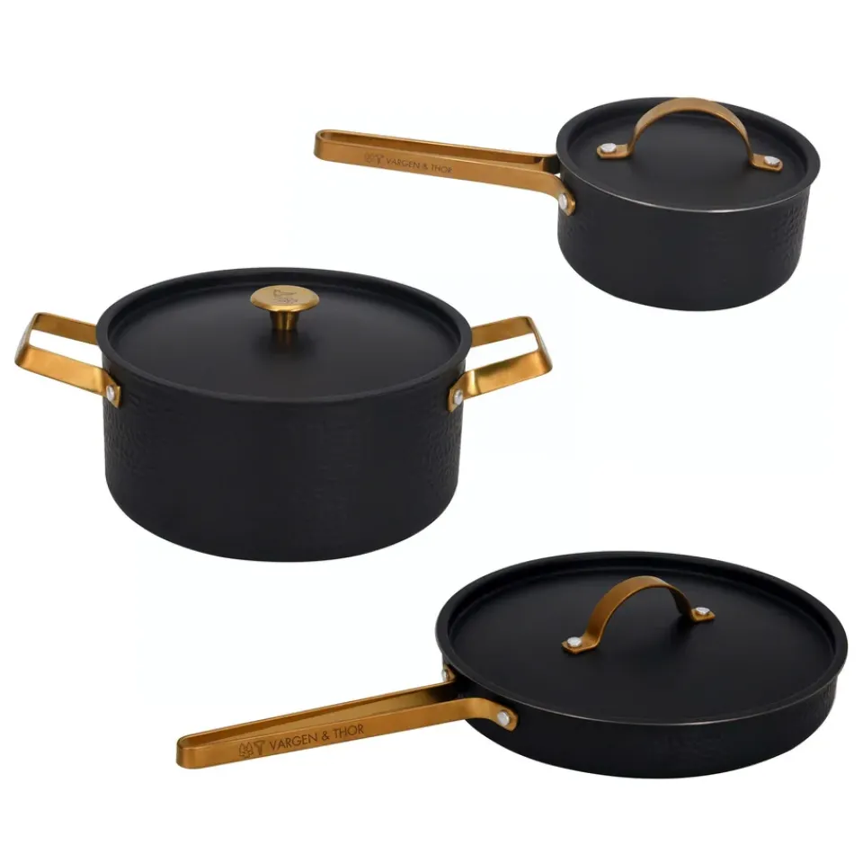 Hot Vargen & Thor Arvet pot set, 3 pieces Black