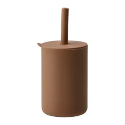 Hot Scandi Living Vega mug with silicone straw, Hazel Brown