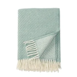 Klippan Yllefabrik Velvet wool throw, light Blue