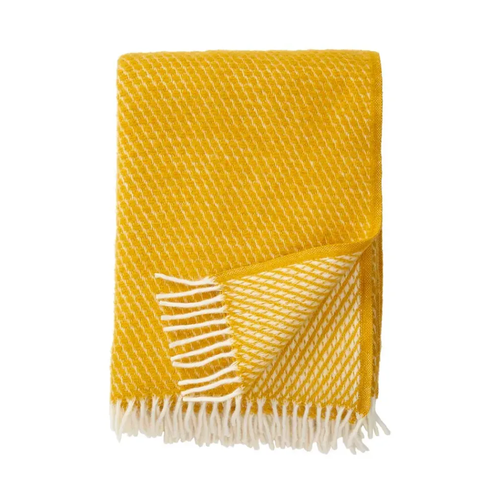 Wool Blankets & Throws^Klippan Yllefabrik Velvet wool throw, saffron Yellow