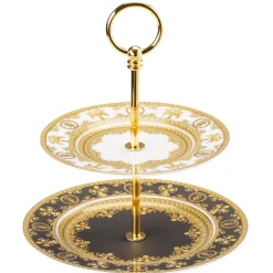 Cake Stands^Versace I love Baroque cake stand, 2 tier Gold-colouredBlackWhite