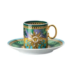 New Versace Jungle Animalier espresso cup with saucer, Multi