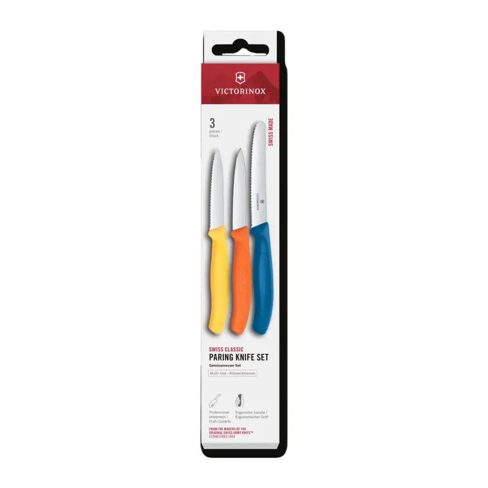 Outlet Victorinox Swiss Classic paring knife set, 3 pieces, Yellow-orange-blue YellowOrangeBlue