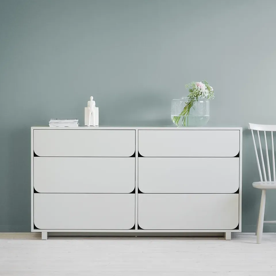 Dressers & Drawer Units|Dressers & Drawer Units^1898 Vidja Dubbel chest of draws, lacq. 6 box White