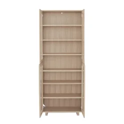 Display & Glass Cabinets|Display & Glass Cabinets^1898 Vidja hight display cabinet, White pigmented oak Beige