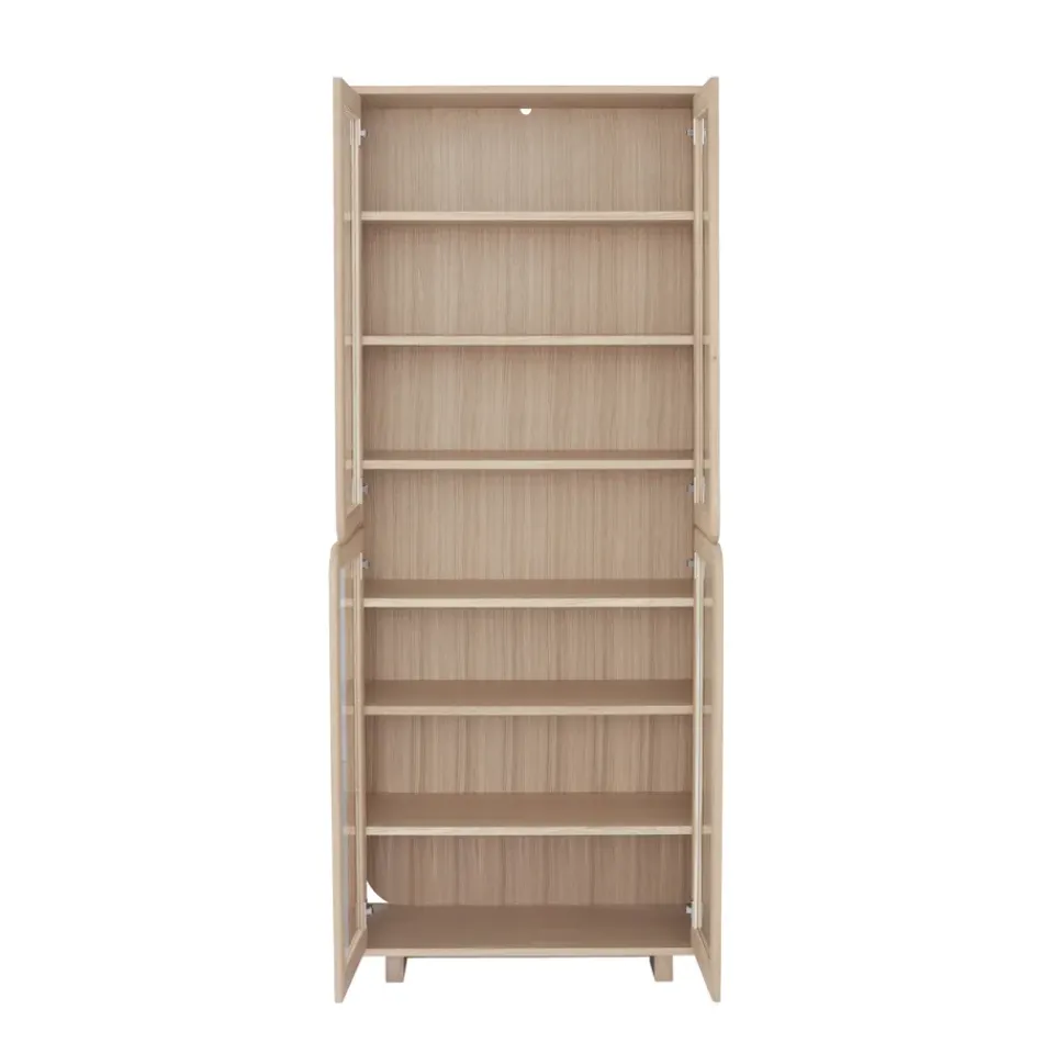 Display & Glass Cabinets|Display & Glass Cabinets^1898 Vidja hight display cabinet, White pigmented oak Beige