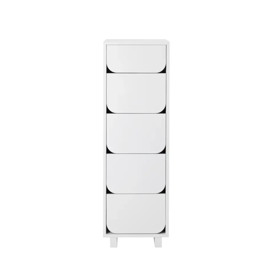 Online 1898 Vidja narrow chest of draws 5 box, lacquered White