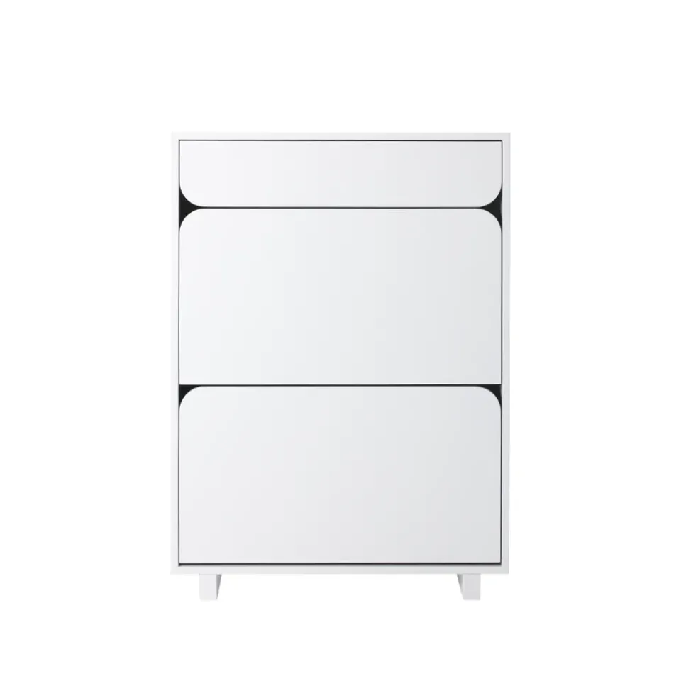 Hot 1898 Vidja shoe cabinet, lack. 2 fack+1 draw White